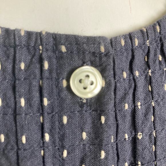 The Great top XS size 0 Polka Dot Crew Neck sleeveless cotton pintuck Shell - Picture 7 of 12